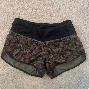 Luluemon camo athletic shorts